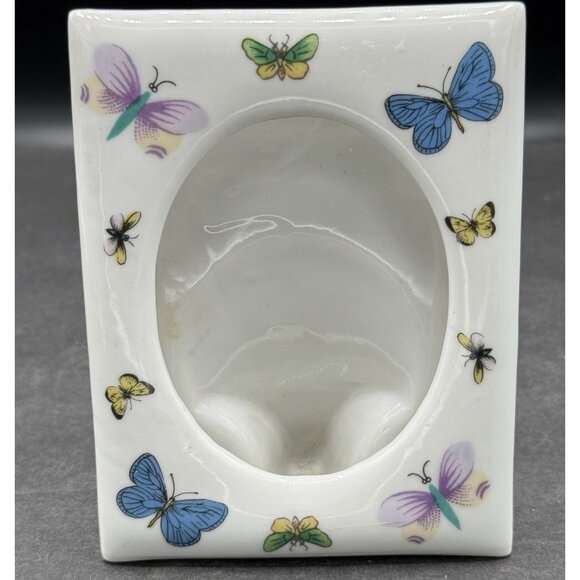 Vintage Andrea By Sadek Porcelain Photo Frame Butterflies #9630 JAPAN 3.5”x5” - Picture 1 of 9